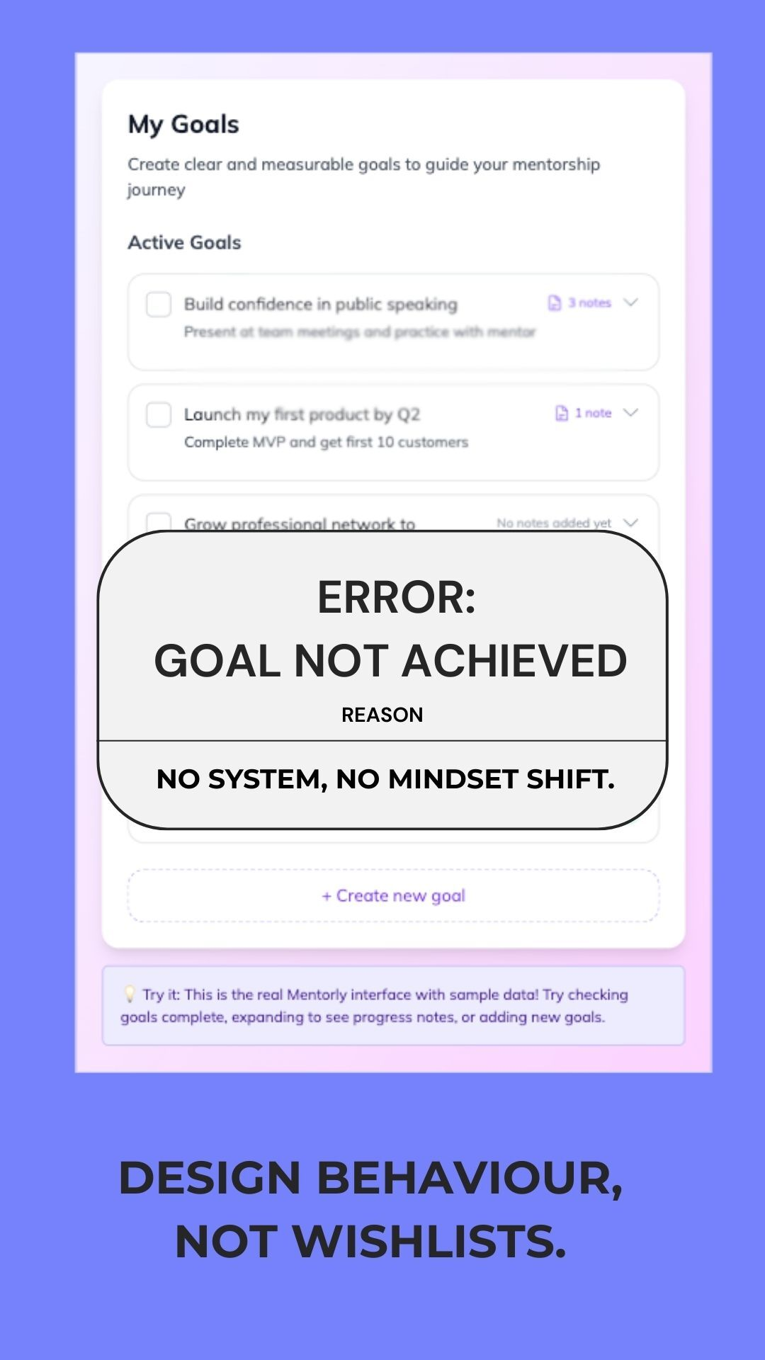 Goal Setting Error - No System, No Mindset Shift